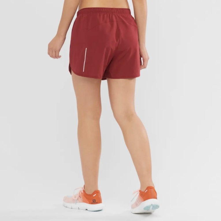 Red Salomon Agile Women's Running Shorts | PH 94836J